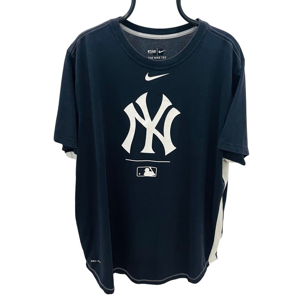Nike Dri-Fit NY New York Yankees MLB Baseball T-Shirt Navy Blue Men's Size 2XL